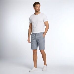 BRAX Feel Good Mens Shorts Size 40 Blue Patterned Bozen Ultralight Chino NWT